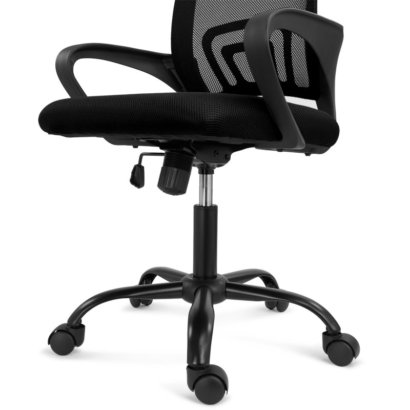 Silla de oficina SEUL BLACK, respaldo en malla transpirable, color negro