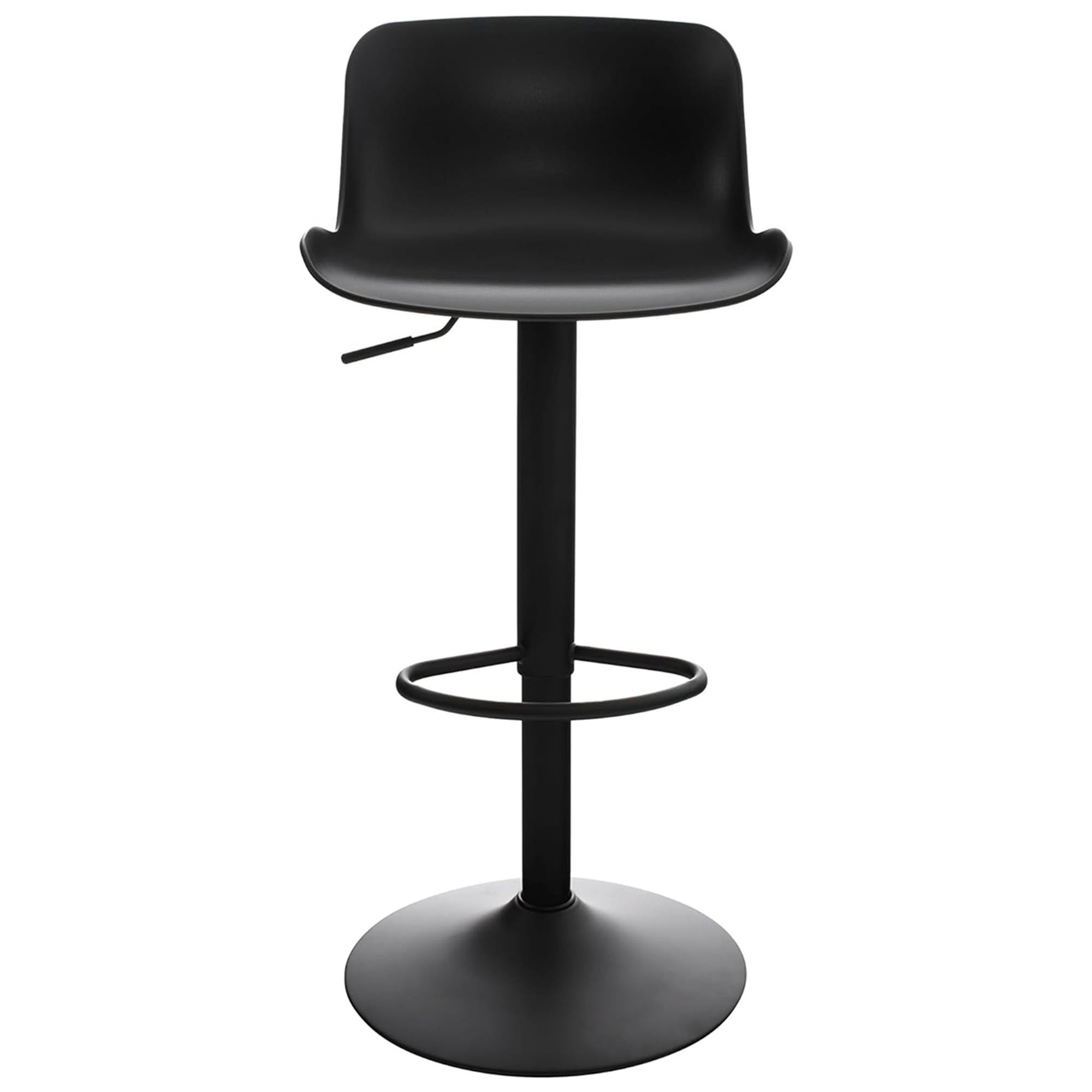 Taburete de oficina HULUN, Fabricado en Polipropileno, Muy Versátil, Color Negro