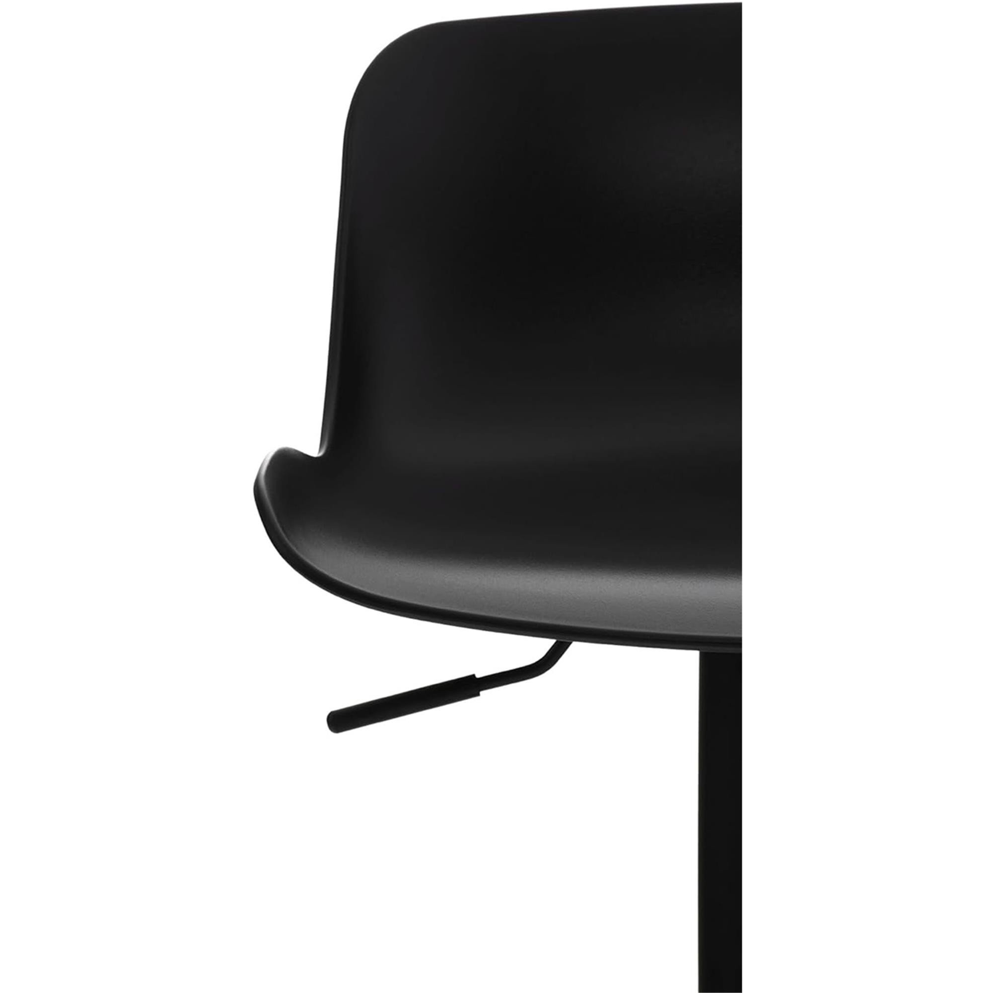 Taburete de oficina HULUN, Fabricado en Polipropileno, Muy Versátil, Color Negro