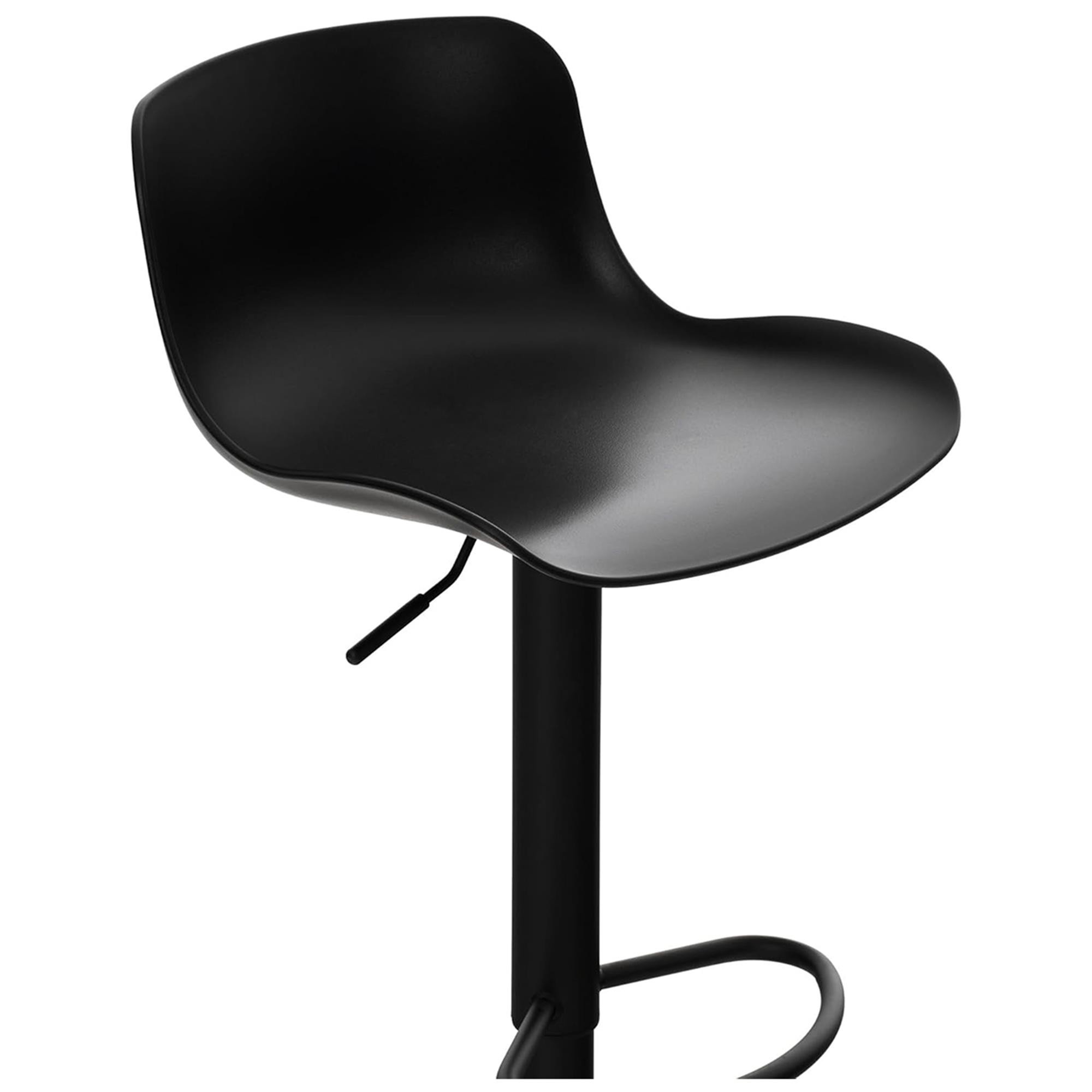 Taburete de oficina HULUN, Fabricado en Polipropileno, Muy Versátil, Color Negro