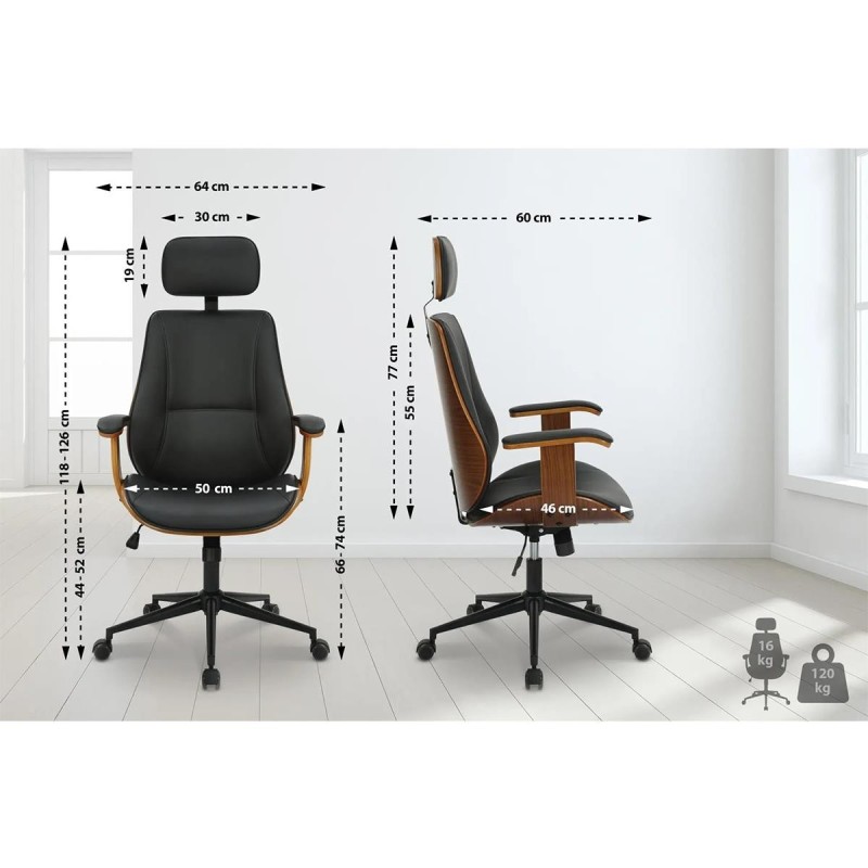 Silla de oficina TUFI en color negro