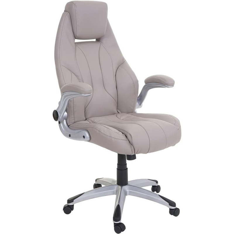 Silla de oficina con Brazos abatibles BOBI, en Piel sintética color Negro