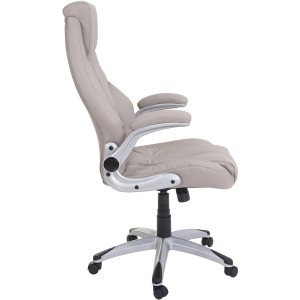 Silla de oficina con Brazos abatibles BOBI, en Piel sintética color Negro