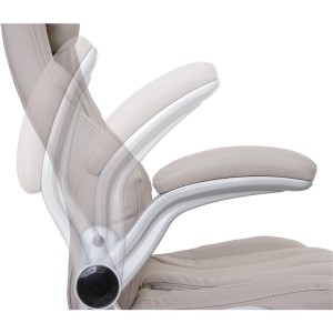 Silla de oficina con Brazos abatibles BOBI, en Piel sintética color Negro