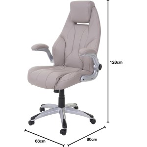 Silla de oficina con Brazos abatibles BOBI, en Piel sintética color Negro