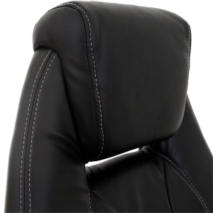 Silla de oficina con Brazos abatibles BOBI, en Piel sintética color Negro