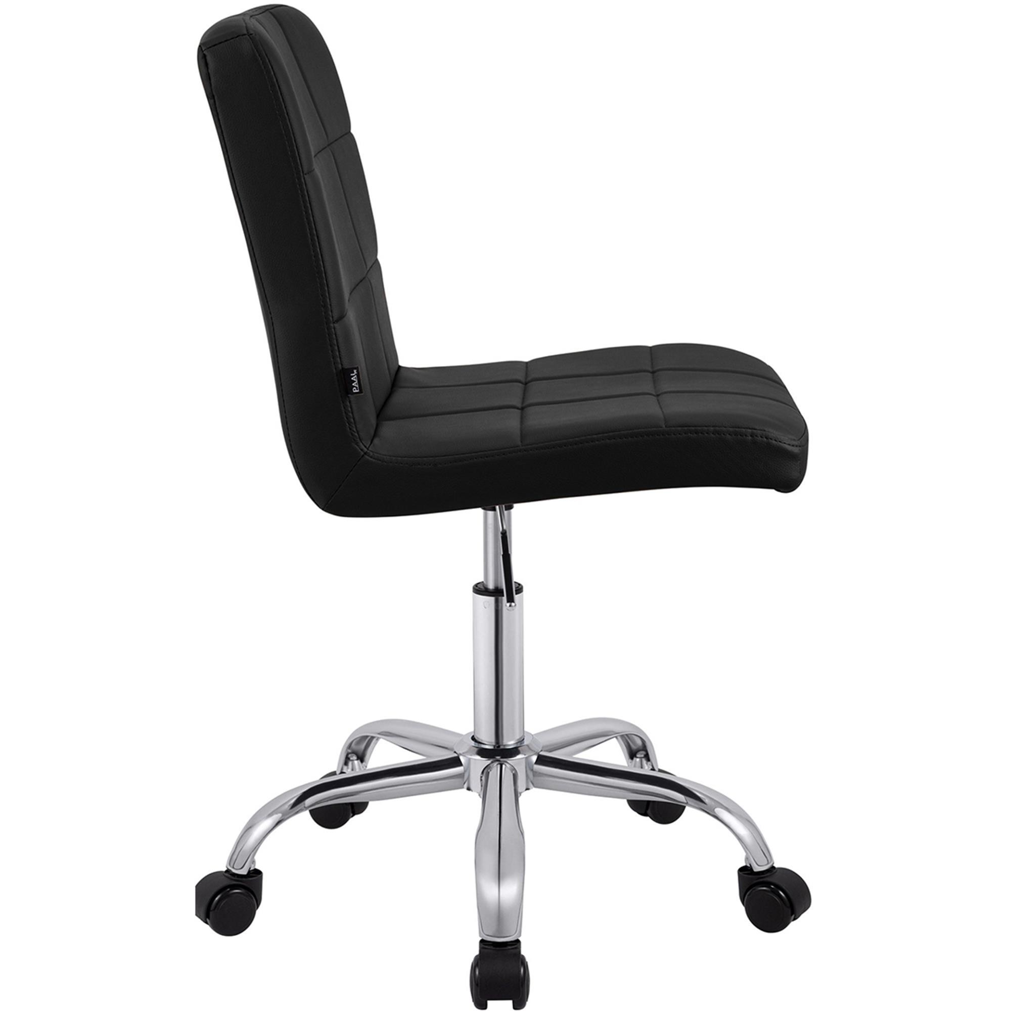 Silla de Oficina CLIP, Atractivo Diseño Moderno, Estructura Metálica, en Piel color Negro