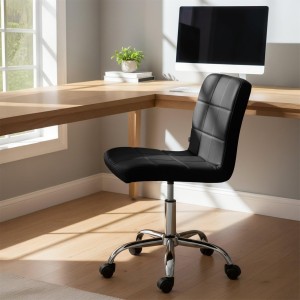 Silla de Oficina CLIP en Piel sintética color Negro
