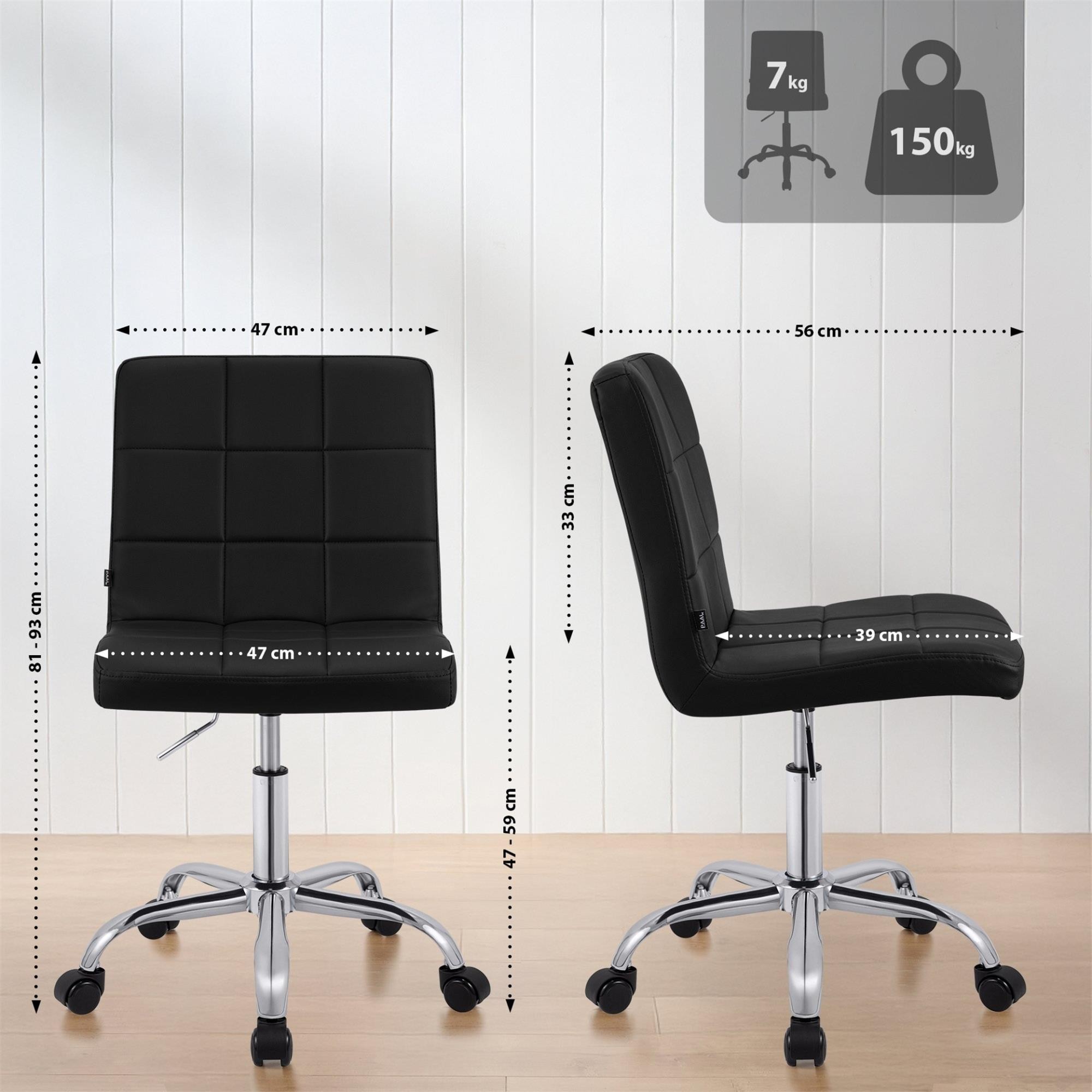 Silla de Oficina CLIP, Atractivo Diseño Moderno, Estructura Metálica, en Piel color Negro