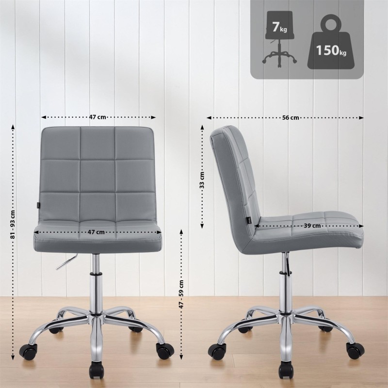 Silla de Oficina CLIP en Piel sintética color Negro