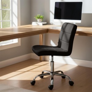 Silla de Oficina CLIP en Piel sintética color Negro