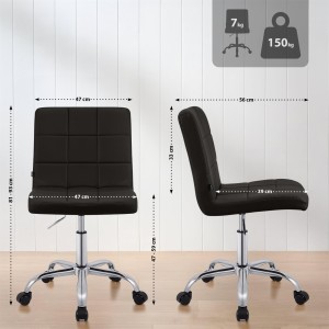 Silla de Oficina CLIP en Piel sintética color Negro