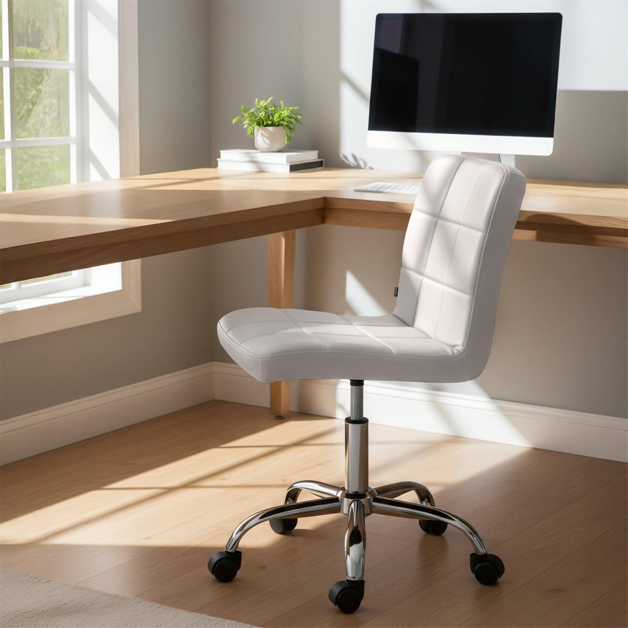Silla de Oficina CLIP, Atractivo Diseño Moderno, Estructura Metálica, en Piel color Negro