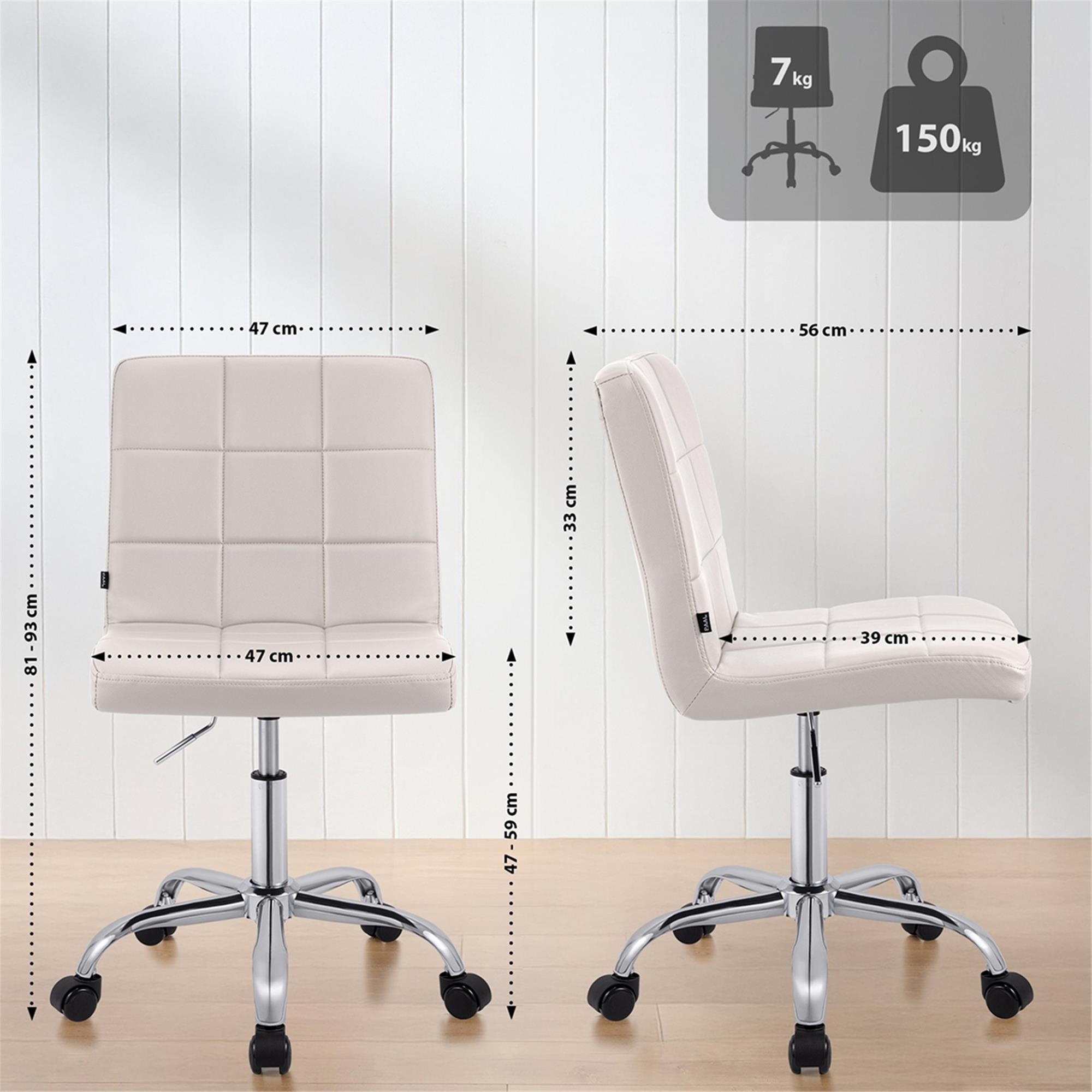 Silla de Oficina CLIP, Atractivo Diseño Moderno, Estructura Metálica, en Piel color Negro