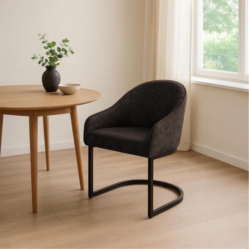 Silla de Confidente TIKA en Terciopelo color Crema