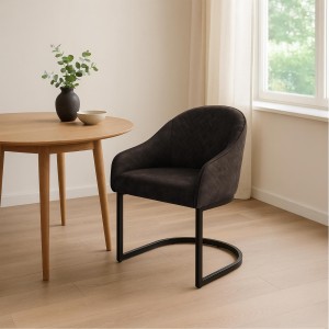 Silla de Confidente TIKA en Terciopelo color Crema