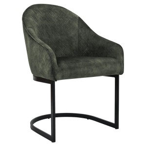 Silla de Confidente TIKA en Terciopelo color Crema
