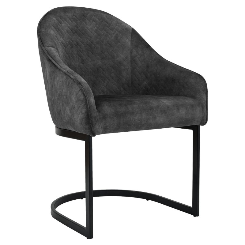 Silla de Confidente TIKA en Terciopelo color Crema