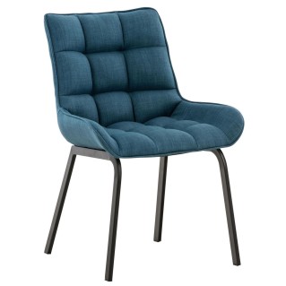 Silla de Confidente TANGO, Patas Negras, en Tela color Azul