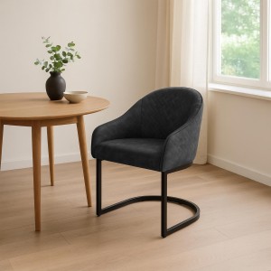 Silla de Confidente TIKA en Terciopelo color Crema