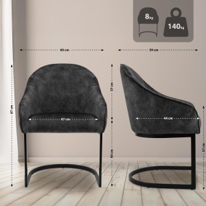 Silla de Confidente TIKA en Terciopelo color Crema