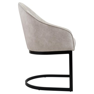 Silla de Confidente TIKA en Terciopelo color Crema 2