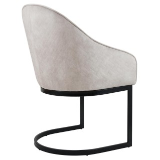 Silla de Confidente TIKA en Terciopelo color Crema 2