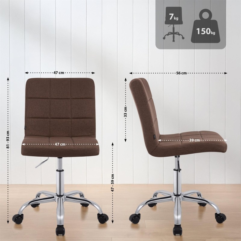 Silla de Oficina CLIP en Tela color Gris Oscuro