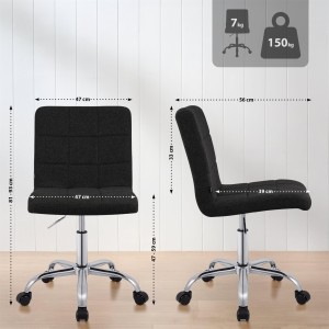 Silla de Oficina CLIP en Tela color Gris Oscuro