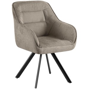 Silla de Confidente Acolchada NISTAL, Giratoria, color Gris Oscuro