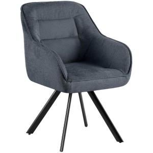 Silla de Confidente Acolchada NISTAL, Giratoria, color Gris Oscuro