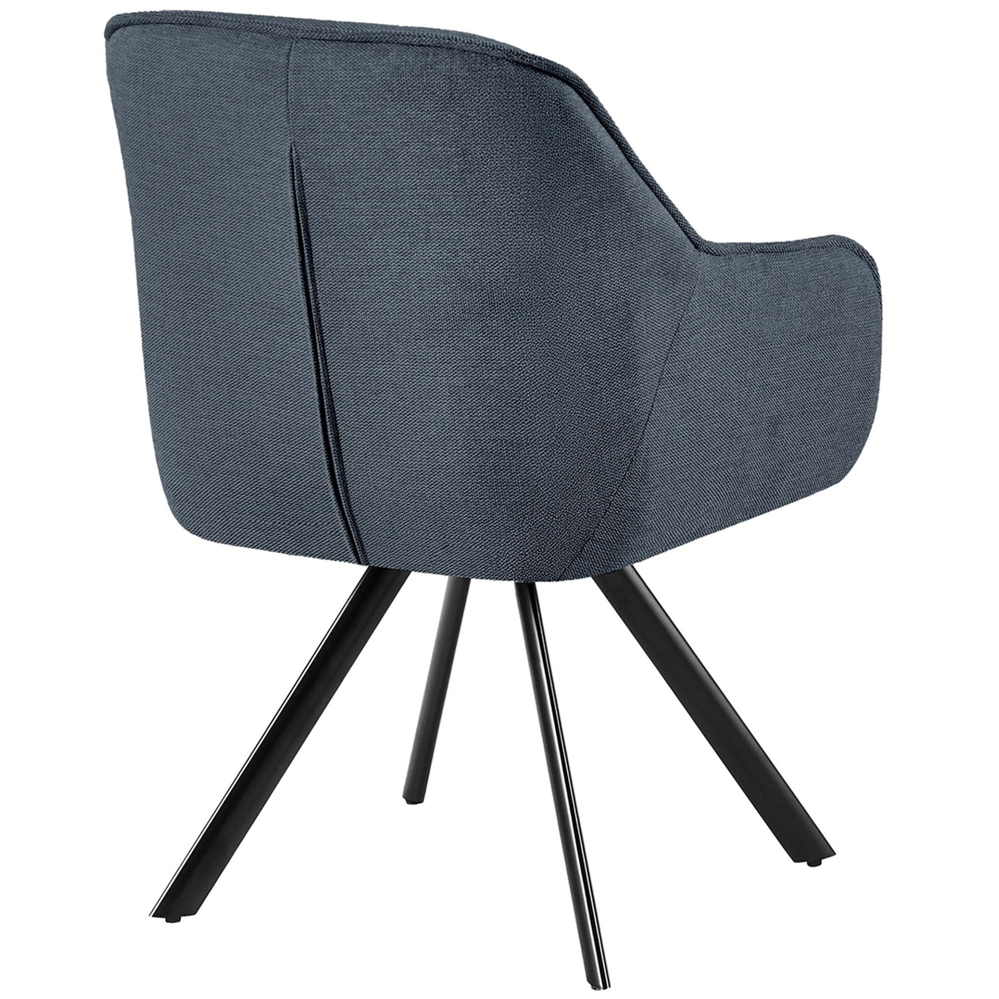 Silla de Confidente NISTAL, Base Giratoria 180º, Gran acolchado, en Tela color Gris Oscuro