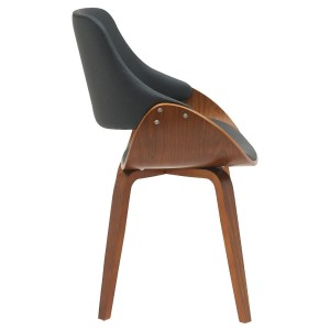 Silla de Confidente NESKA PIEL en Madera Nogal, color Negro