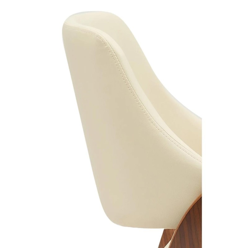 Silla de Confidente NESKA PIEL en Madera Nogal, color Negro