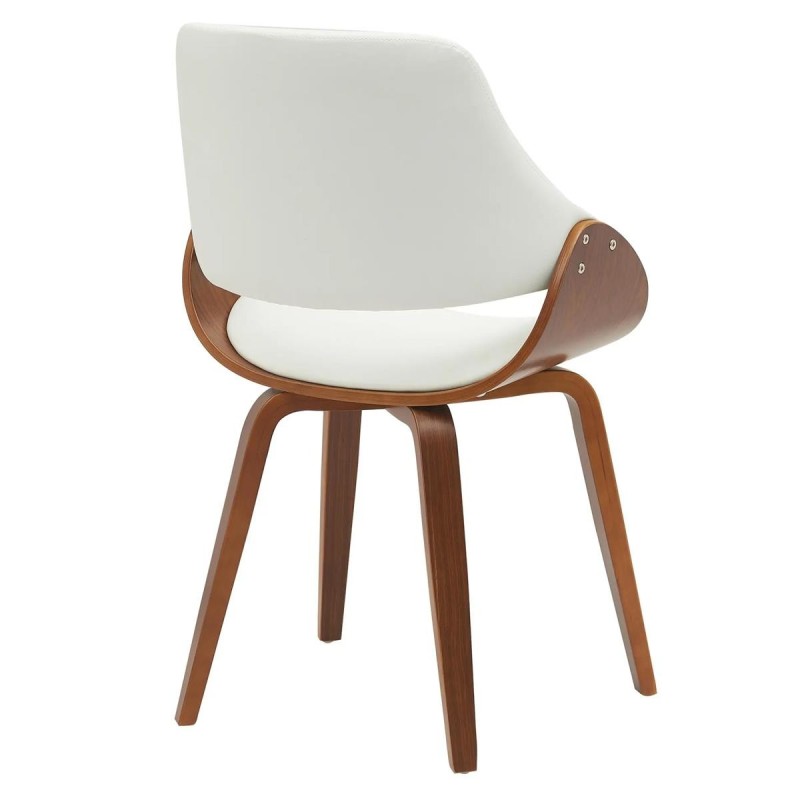 Silla de Confidente NESKA PIEL en Madera Nogal, color Negro