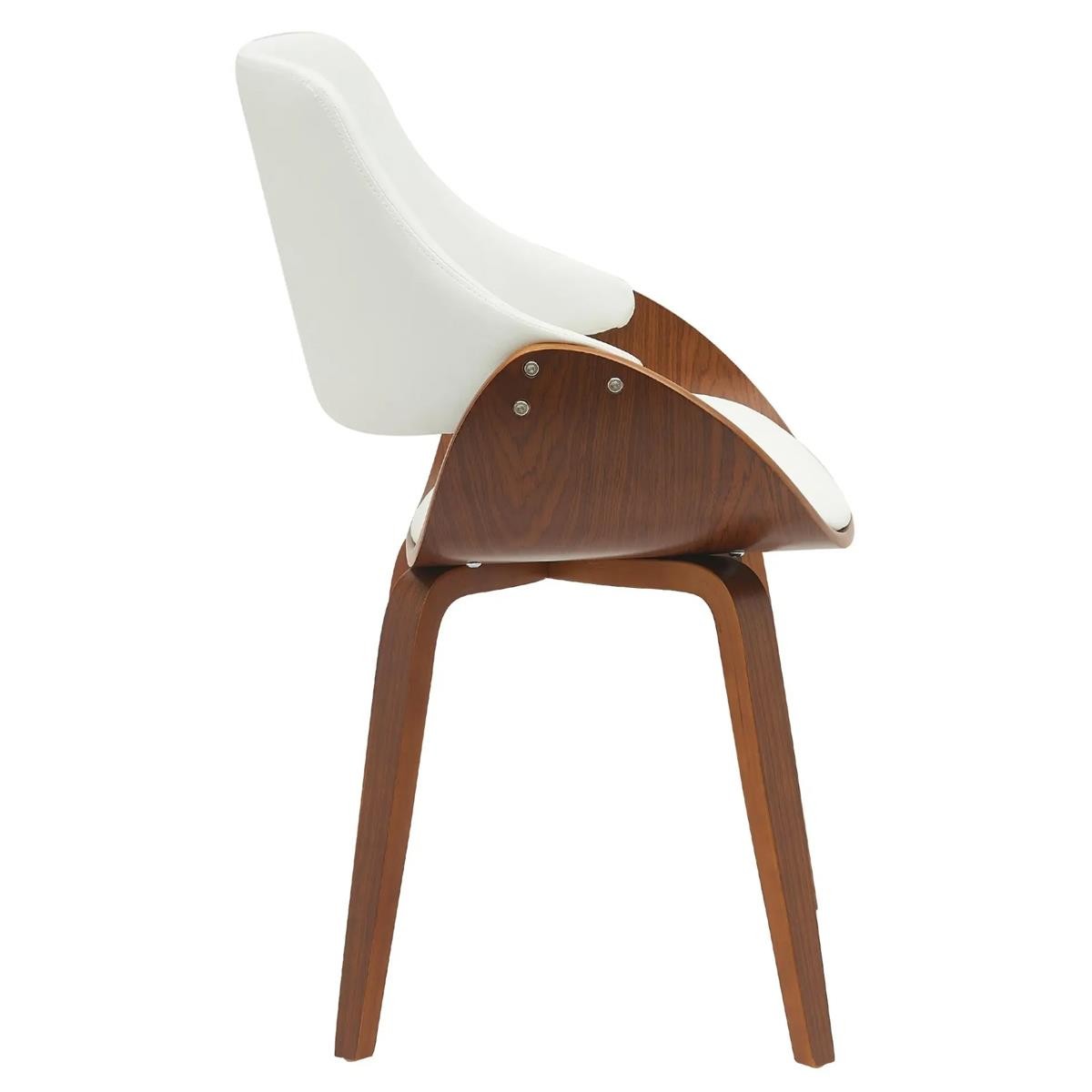 Silla de Confidente NESKA PIEL, Diseño Moderno, en Madera Nogal, color Negro