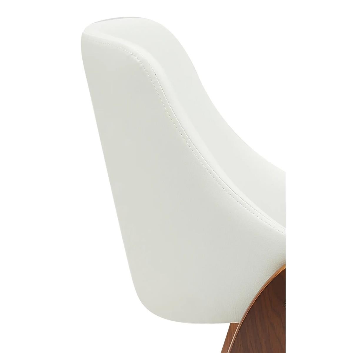 Silla de Confidente NESKA PIEL, Diseño Moderno, en Madera Nogal, color Negro