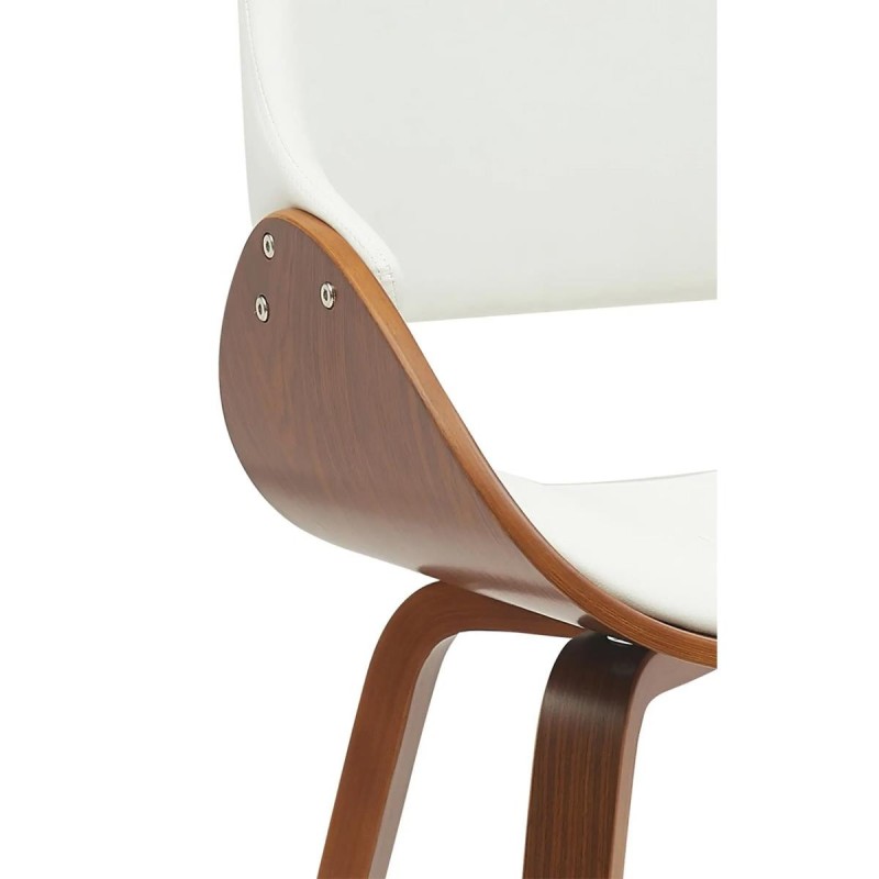 Silla de Confidente NESKA PIEL en Madera Nogal, color Negro