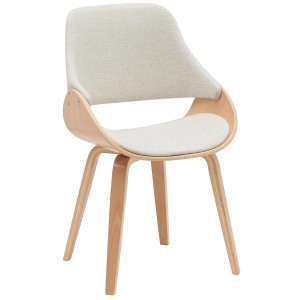 Silla de Confidente NESKA TELA en Madera Nogal, color Negro