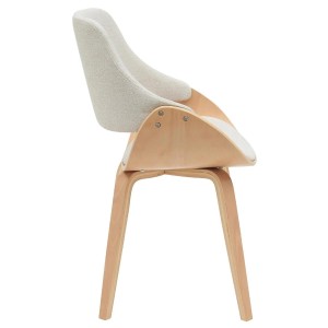 Silla de Confidente NESKA TELA en Madera Nogal, color Negro