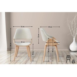 Silla de Confidente NESKA TELA en Madera Nogal, color Negro