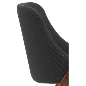 Silla de Confidente NESKA TELA en Madera Nogal, color Negro