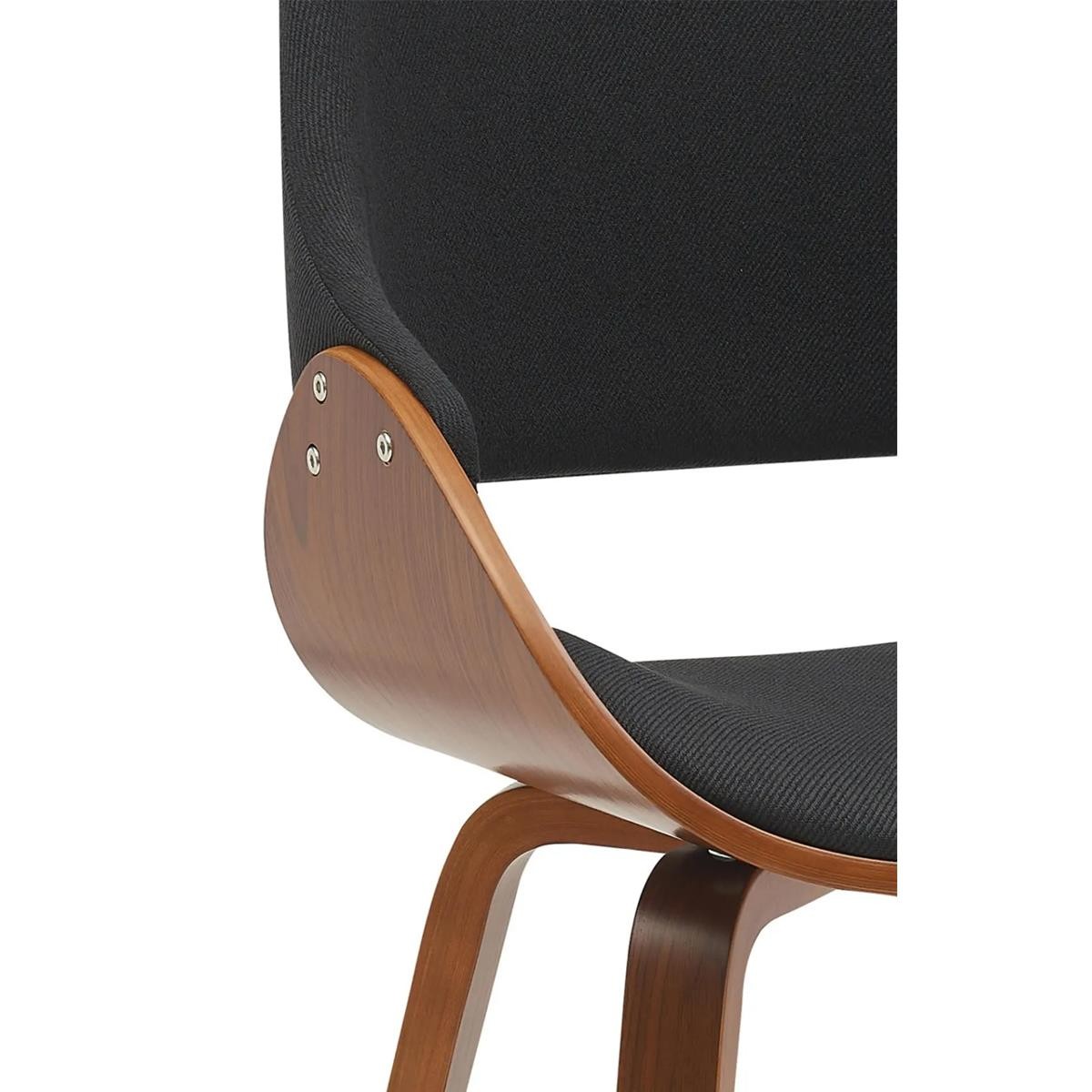 Silla de Confidente NESKA TELA, Diseño Moderno, en Madera Nogal, color Negro