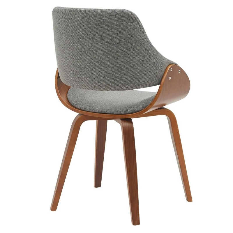 Silla de Confidente NESKA TELA en Madera Nogal, color Negro