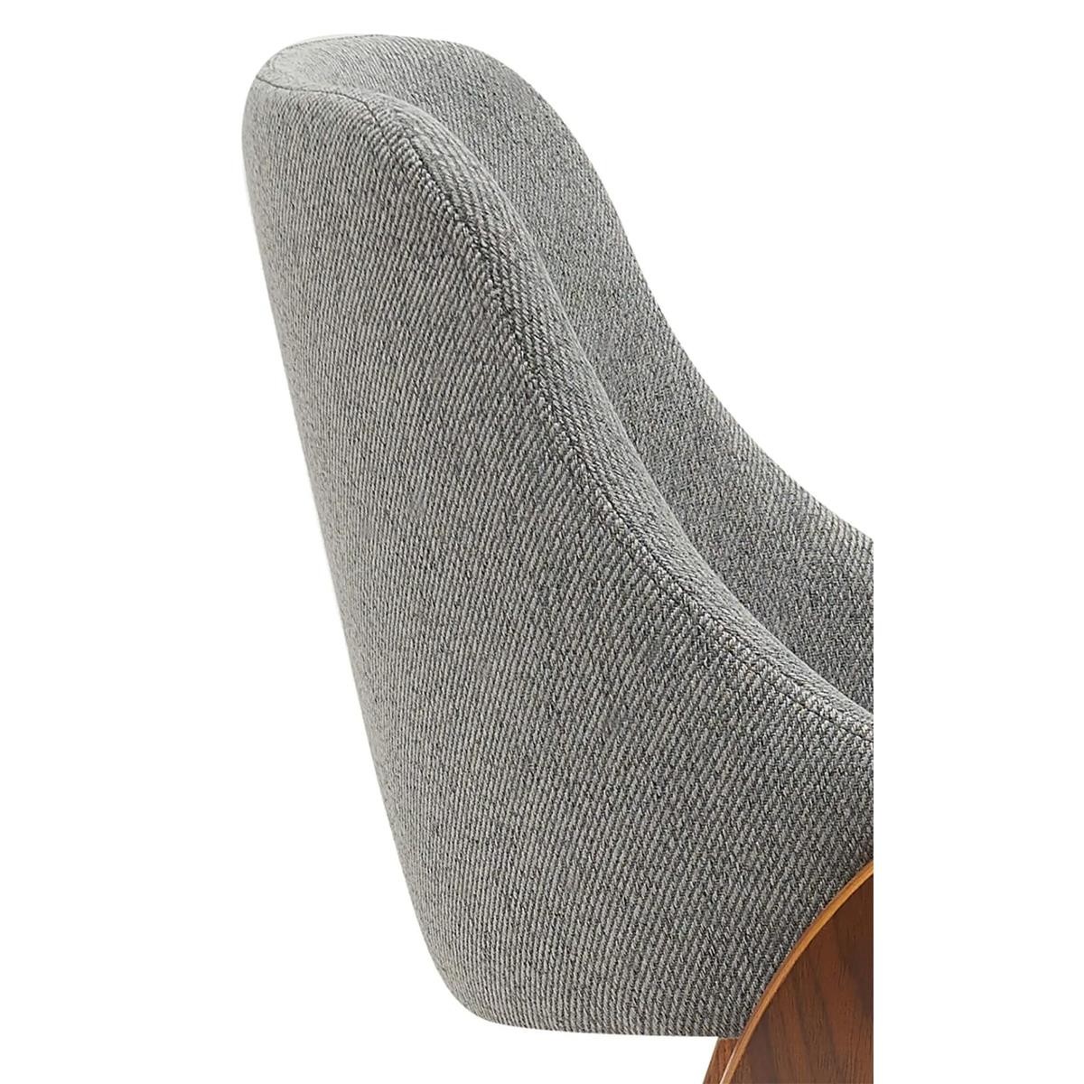 Silla de Confidente NESKA TELA, Diseño Moderno, en Madera Nogal, color Negro