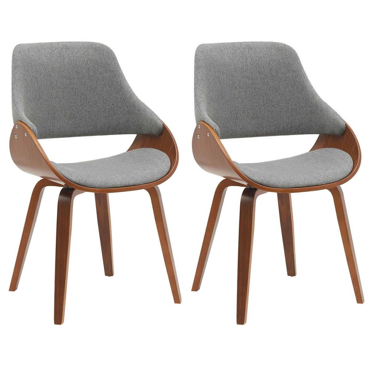 Lote de 2 Sillas de Confidente NESKA TELA, Diseño Moderno, en Madera Nogal, color Negro