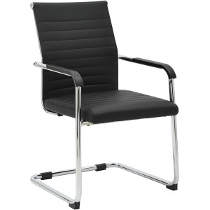 Silla de Confidente LINA en Piel color Negro