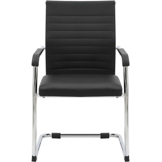 Silla de Confidente LINA en Piel color Negro 2