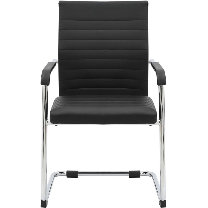 Silla de Confidente LINA en Piel color Negro