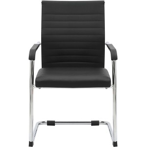 Silla de Confidente LINA en Piel color Negro